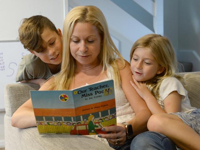 Sarah Bell with her children Harley, 11, and Alexis, 6. Picture: Jeremy Piper