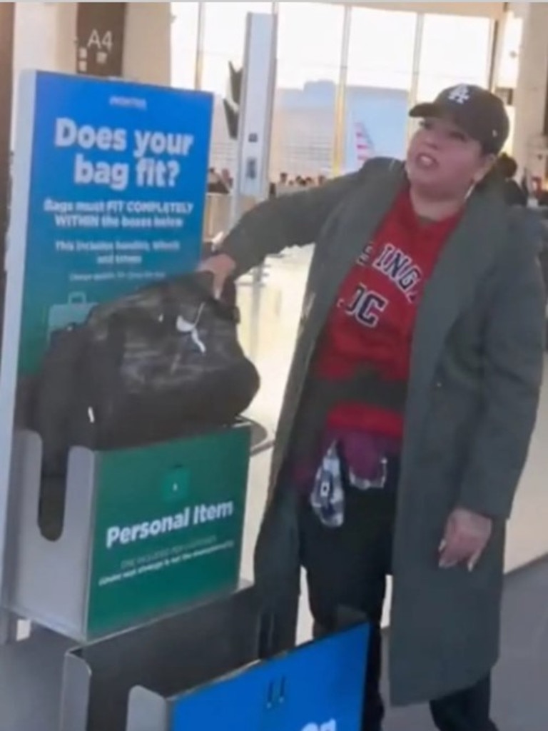 Thrifty Frontier passenger dodges $60 carry-on fee with hilarious 'BBL'  hack that sees her disguising her huge backpack as a fake BOTTOM