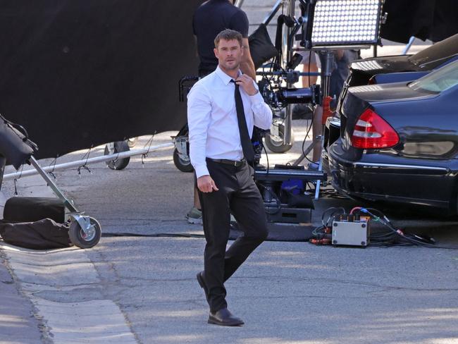 Chris Hemsworth on set. Picture: Dsanchez/CPR / BACKGRID