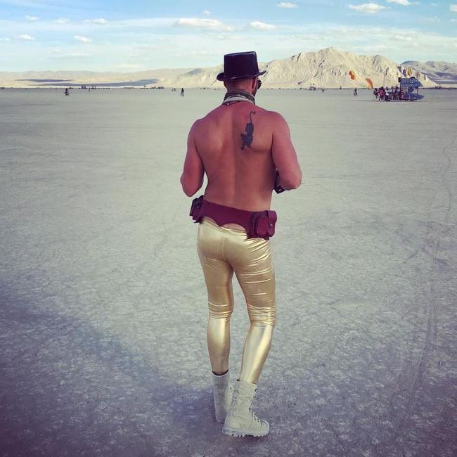 British model Kris Smith at the 2016 Burning Man Festival in the Black Rock Desert, Nevada ... 