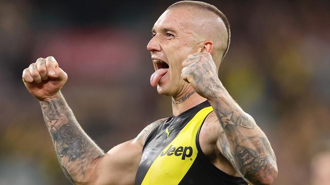 Dustin Martin looks as relaxed as ever. Picture: Michael Klein