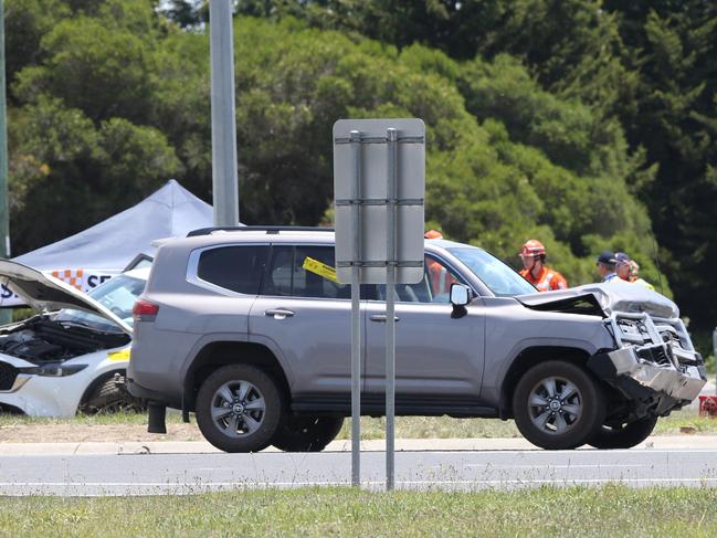 Crash on the corner of Princes Hwy and Devon Rd in Mount Moriac about 11.40am on Friday. Picture: Alan Barber