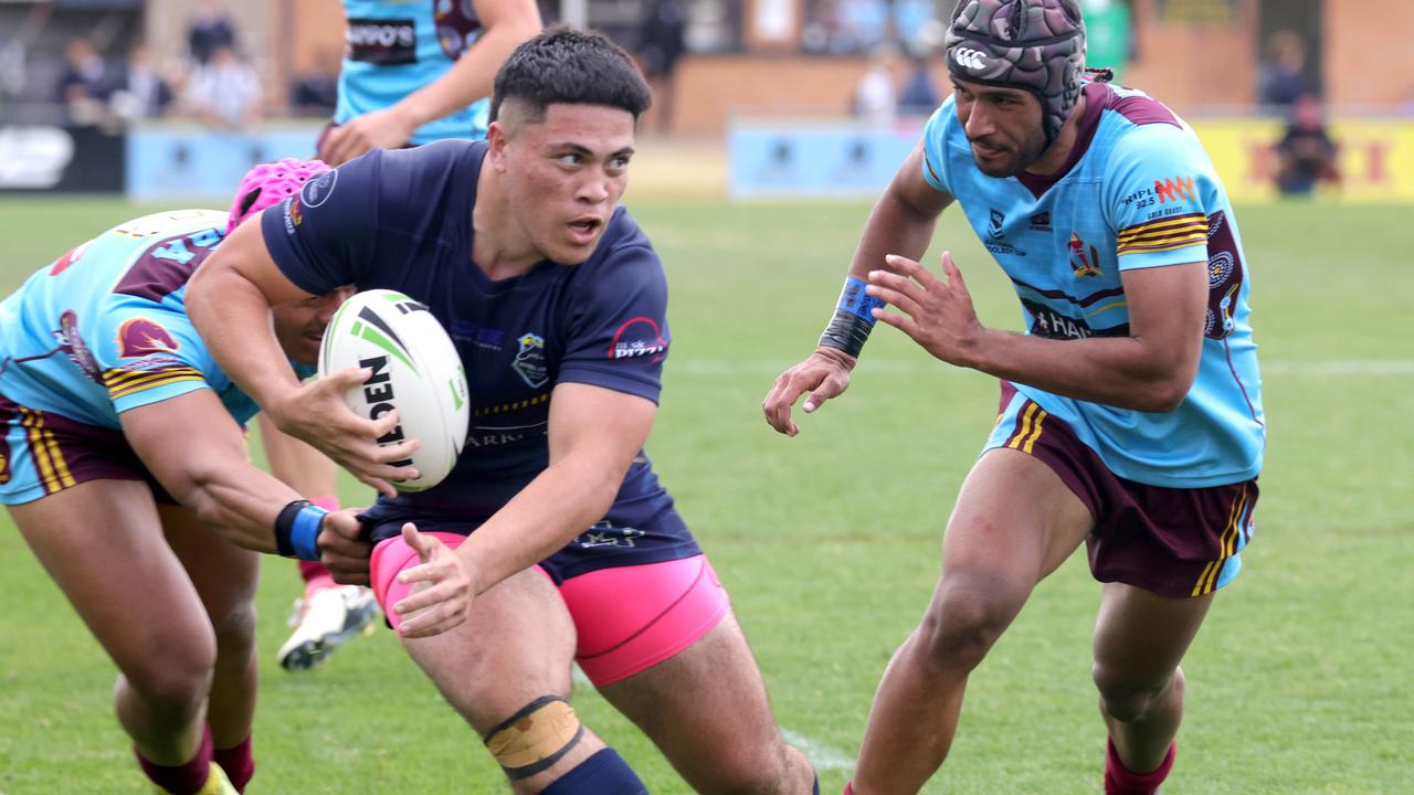 Duquan Talaepa playing for Mabel Park SHS as captain in last year’s Langer Trophy competition. Photo Steve Pohlner