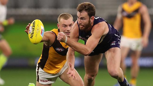 Connor Blakely wants to stay at Fremantle but there is some outside interest. Picture: Paul Kane/Getty Images