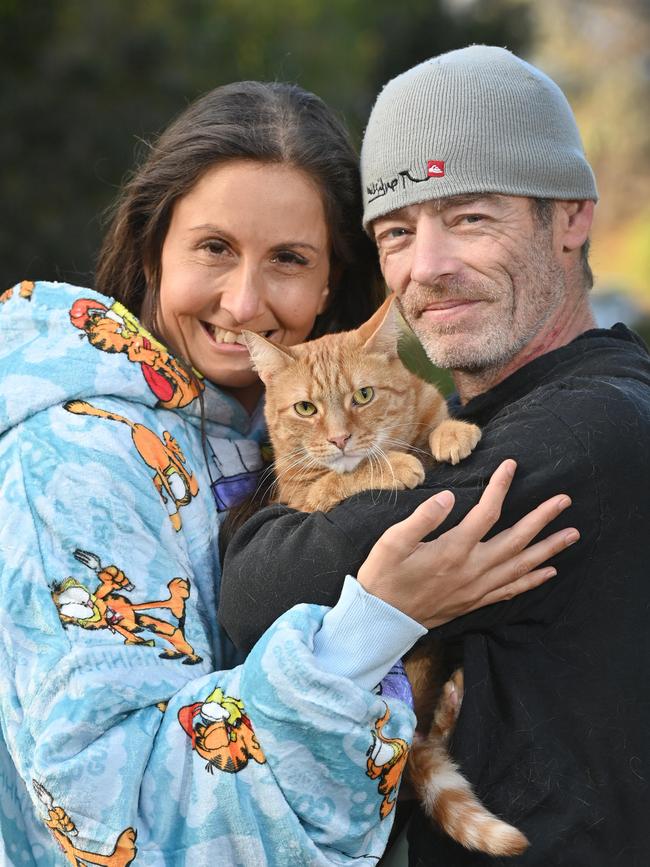Teddy with owners Keren Lebowitz and Matt Murphy. Picture: Keryn Stevens