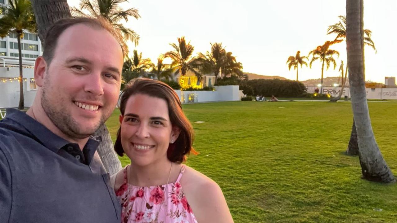 CJ Flood with his wife Ashlee.