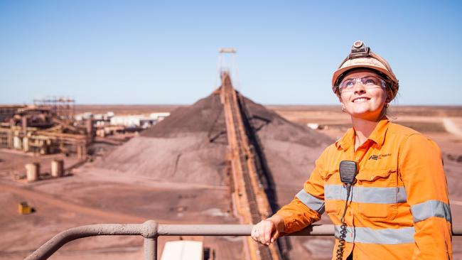 An OZ Minerals staff member at the Prominent Hill Mine in South Australia.