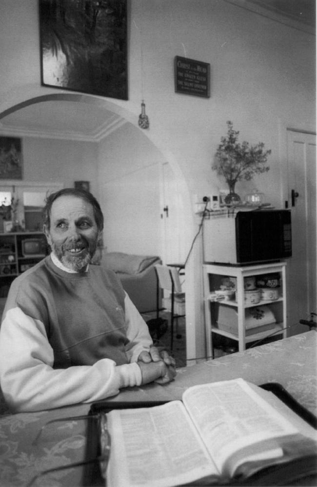 September, 1993: Ralph Vollmer sits in his kitchen where the exorcism occured. Picture: Peter Ward