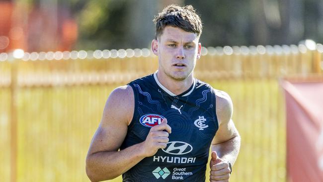 Carlton training at Tony Sheehan Oval at La Trobe Uni. Sam Walsh. Picture: Jake Nowakowski