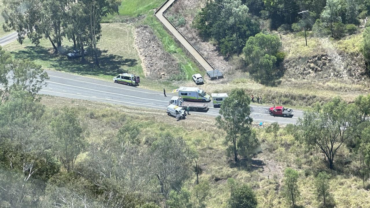 RACQ CapRescue tweeted a photo of the motor vehicle accident near Theodore.