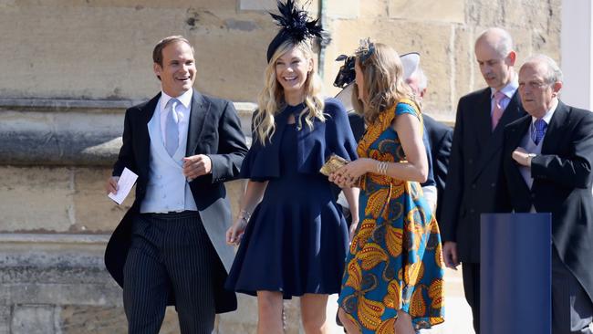 Chelsy Davy (centre) arrives at the wedding of Prince Harry and Meghan Markle. (Photo by Chris Jackson/Getty Images)