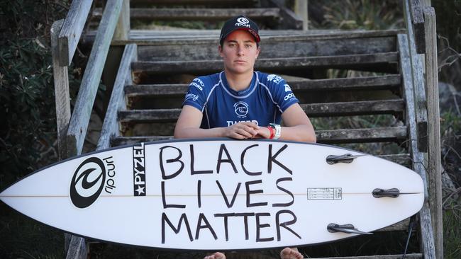 NSW surfer Tyler Wright at Cabarita Beach following her win at The Tweed Coast Pro. Picture: Richard Dobson