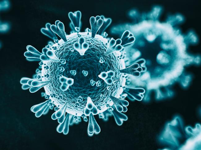 Abs 2019-nCoV RNA virus - 3d rendered image on black background. Viral Infection concept. MERS-CoV, SARS-CoV, ТОРС, 2019-nCoV, Wuhan Coronavirus. Hologram SEM view.