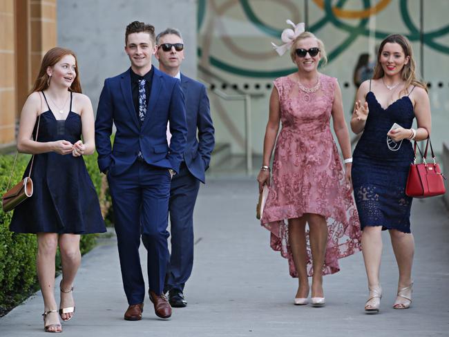 Alan Joyce’s brother Anthony (third from left) with his wife Davida and their children Eabha, Luke and Laura. Picture: Adam Yip