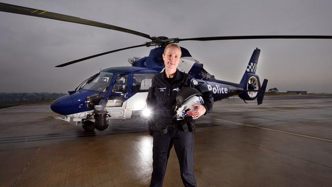 Victoria Police air wing pilot Clare Butler. Picture: Nicki Connolly