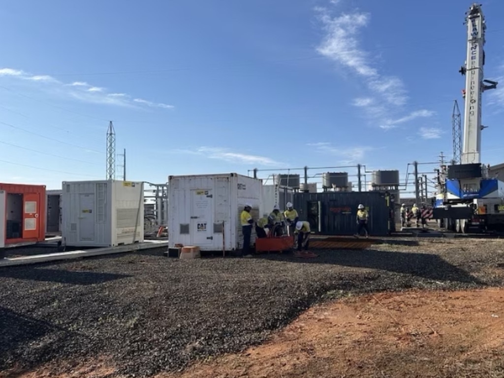 Workers are trying to restore power to Broken Hill after a violent storm has left the town without electricity for days. Picture: Supplied/Transgrid