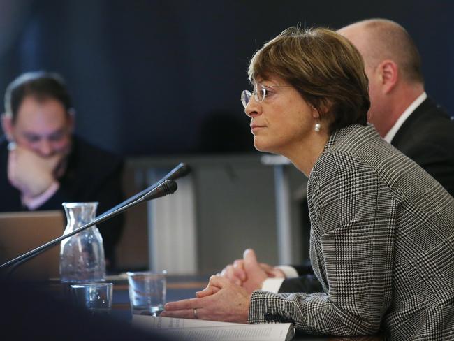 Ombudsman Deborah Glass speaks at a Victorian Parliament inquiry into matters relating to the misuse of  electorate office staffing entitlements. Wednesday, July18. 2018. Picture: David Crosling