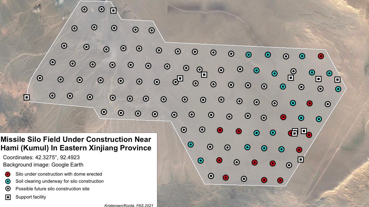 Satellite images show China building huge missile silo site for nuclear ...