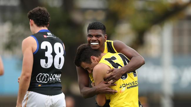 Maurice Rioli Jnr provided glimpses in his first official VFL game. Picture: Getty Images