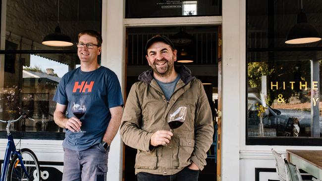 Richard and Malcolm Leask at the Hither & Yon cellar door in Willunga. Picture: Meaghan Coles
