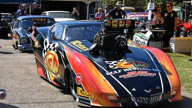 One of the dragsters at the fundraising event for Captain Cuso at Helltown Hot rods. Picture: DONNA JONES