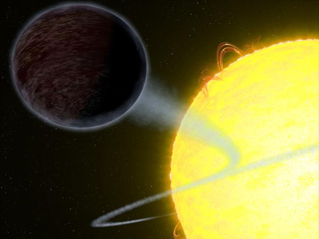 European Space Agency (ESA) astronomers have found exoplanet WASP-12b to be pitch-black. Nibiru can’t be like this, as we’d see it blocking out the stars behind it. Picture: AFP
