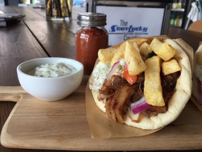 Gyros pita from The SouvLucky Country. Picture: Jenifer Jagielski.