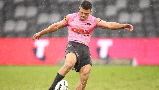 Nathan Cleary is in doubt for Penrith’s grand final rematch against Melbourne next week. Picture: Getty Images