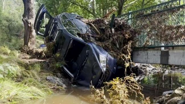 A scene of destruction in Buchan on Boxing Day. Picture: (X) Twitter/9News