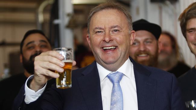 Opposition Leader Anthony Albanese has spurred a boost in beer sales. Picture: Daniel Munoz