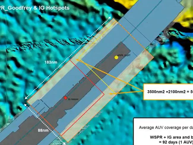 The MH370 search area as identified by Ocean Infinity. Picture: Ocean Infinity