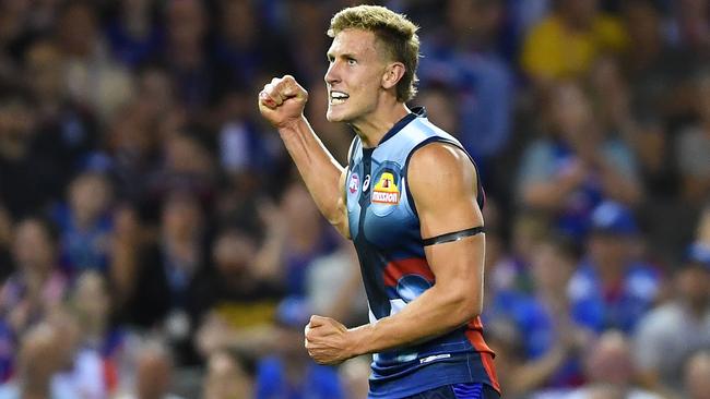 Aaron Naughton’s move forward has been a game-changer for the Bulldogs. Picture: Getty Images 