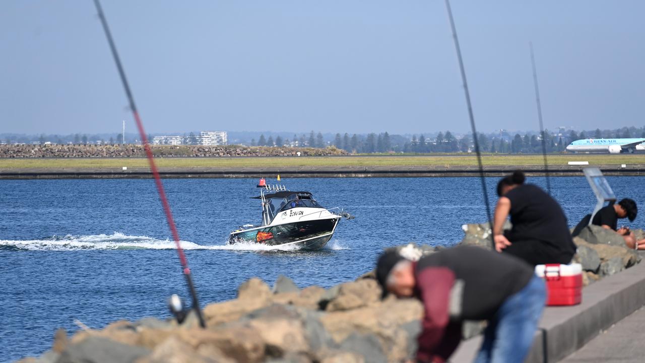 People were out fishing at the scene where the incident unfolded. Picture: NCA NewsWire / Jeremy Piper