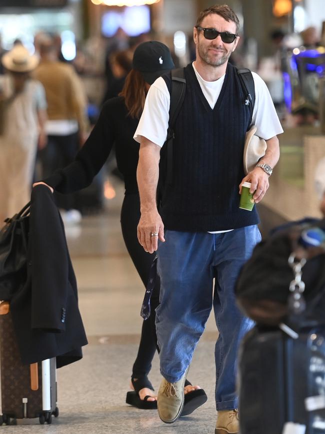 Australian actor Edgerton at Sydney Domestic Airport on Friday.