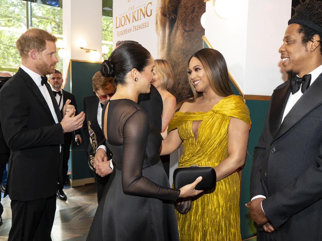 Meghan showing off her star power with Beyonce. Picture: Niklas Halle'n-WPA Pool/Getty Images