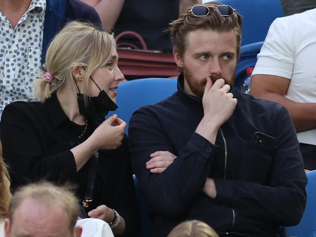 Actor Saoirse Ronan and boyfriend Jack Lowden watched Barty’s historic win. Picture: Getty Images