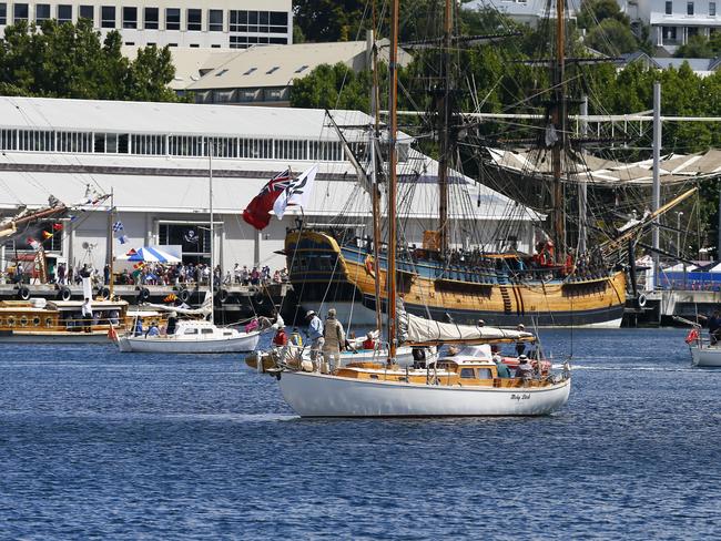 Australian Wooden Boat Festival - Parade of Sail pictured from the Young Endeavor PICTURE: MATT THOMPSON