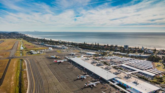 An aerial view of the Gold Coast Airport.