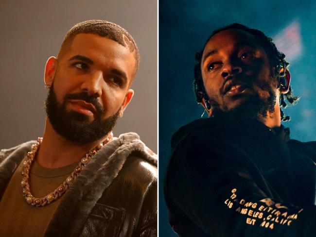 Drake and Kendrick Lamar. Picture: Getty (L), Ian Laidlaw (R)