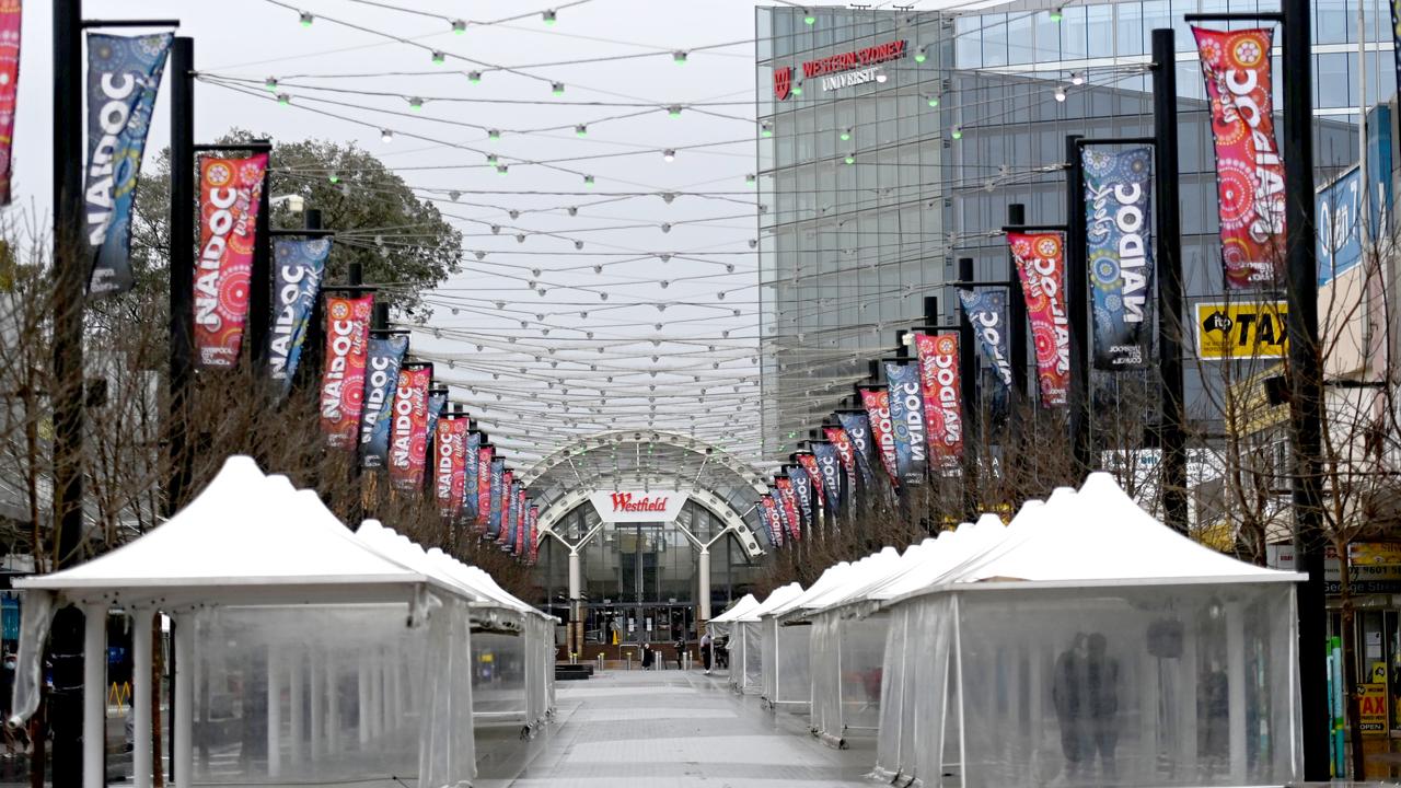 Quiet scenes in Liverpool in Sydney's south-west following the introduction of curfews and tighter lockdown restrictions.Picture: NCA NewsWire / Jeremy Piper