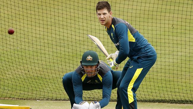 Tim Paine defended his batmen’s efforts in the intra-squad hitout at Southampton. Picture: Getty Images