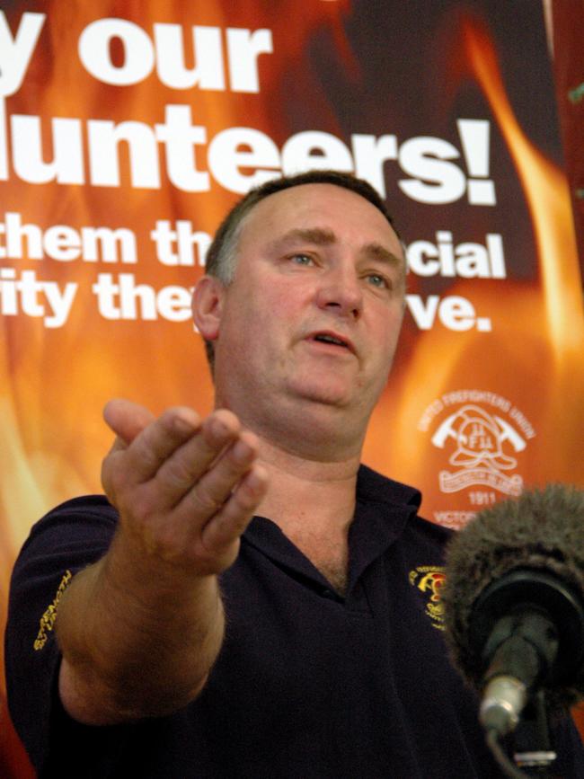 United Firefighters Union state secretary Peter Marshall. Picture: AAP