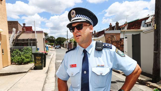 Inspector Chad Deegenaars at the scene. Picture: Julian Andrews