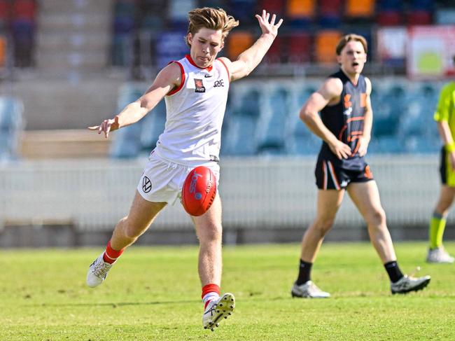 Swans Academy midfielder Toby Alker in action during the Northern Academy Series. Picture: Keith McInnes