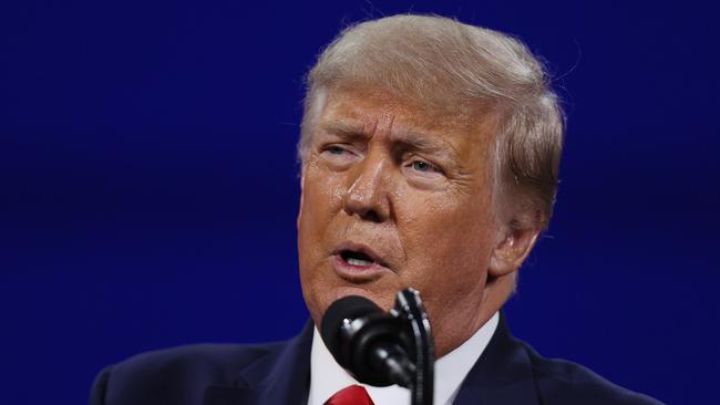 Former President Donald Trump addresses the Conservative Political Action Conference in Orlando, Florida. Picture: AFP