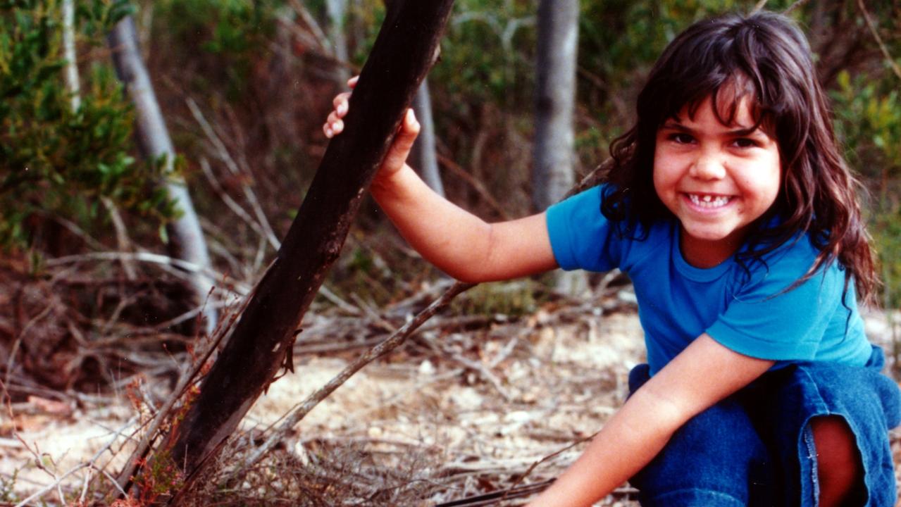 Jacinta Price when she was a child, pictured next to an echidna. Picture: Supplied/ Jacinta Nampijinpa Price