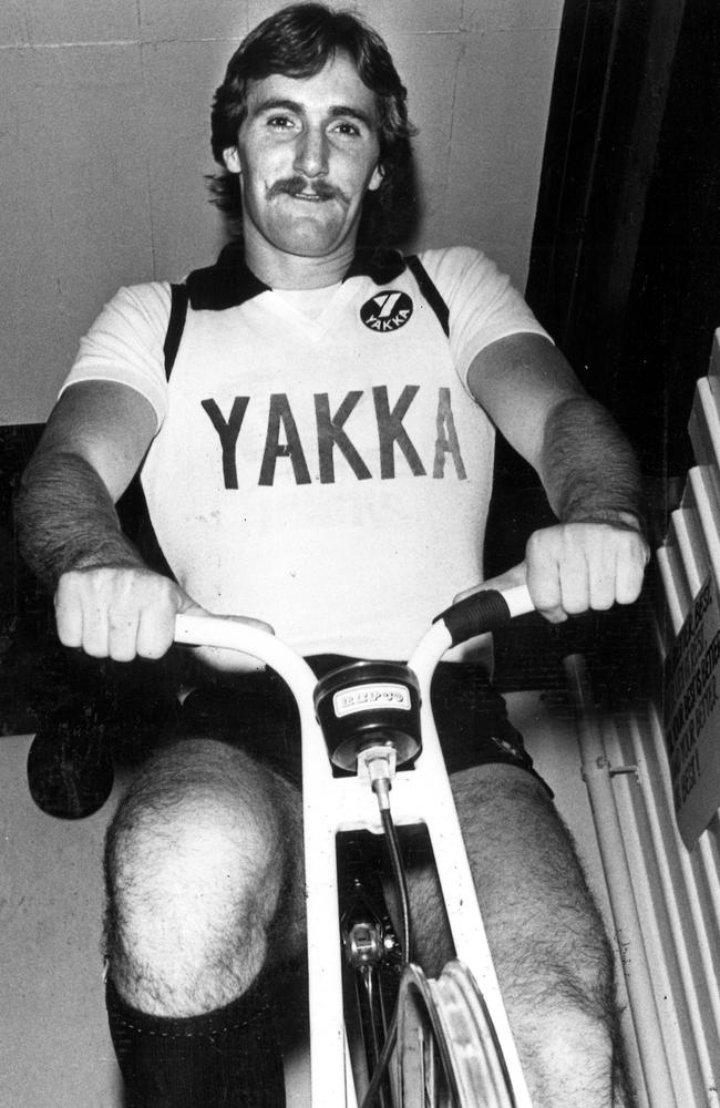 Craig Stewart in training for Collingwood in the 1980s