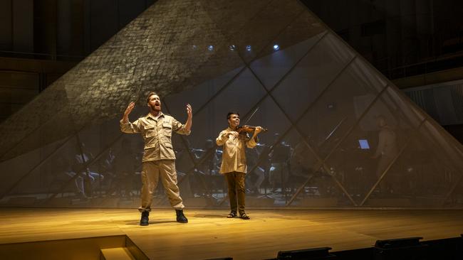 Tim Mead and Matthew Greco share a duet in Julius Caesar. Picture: Brett Boardman