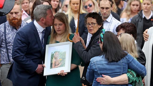 Michaela Dunn’s funeral at Rookwood Cemetery. Picture: Toby Zerna