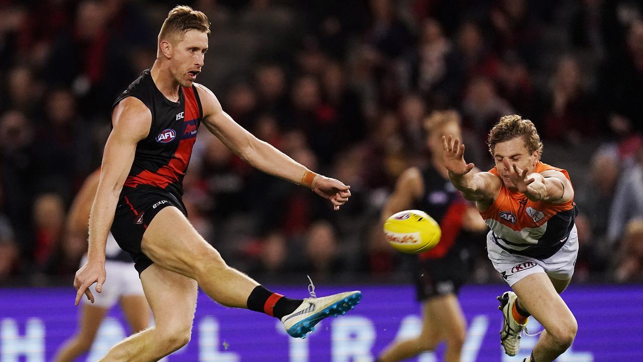 AFL football operations boss Steve Hocking says Adam Kennedy didn’t touch this kick, despite apparent evidence to the contrary. (Photo by Michael Dodge/Getty Images)